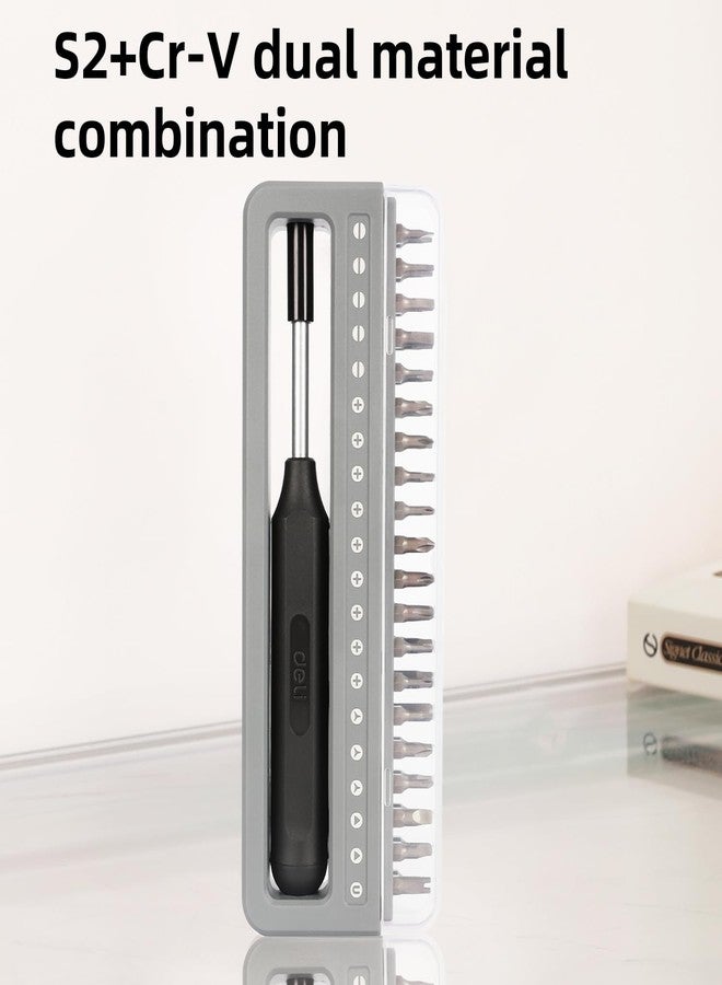 ديلي مجموعة مفكات دقيقة من ديلي DL241041 مع 41 قطعة من رؤوس مغناطيسية، مصنوعة من مادة مزدوجة من سبائك الألومنيوم S2+Cr-V، ومقبض غطاء عالي العزم، طقم أدوات لإصلاح الإلكترونيات (عبوة واحدة، فضي) - Image 3